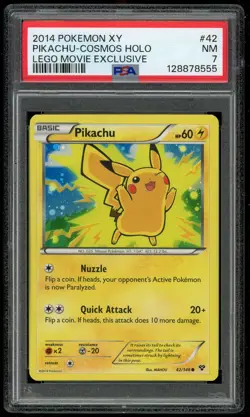 Pokemon Pikachu Cosmos Holo Lego Movie Exclusive #42 X&Y PSA 7 Near Mint - Image 1