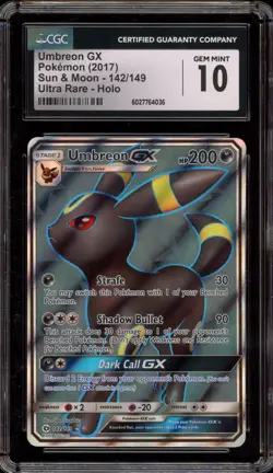 Pokemon Umbreon GX Sun & Moon Full Art #142 CGC 10 Gem Mint - Image 1