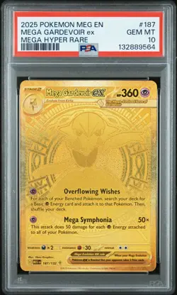 👑 Pokemon Gold Mega Gardevoir ex 187 Hyper Rare Mega Evolutions GEM MINT PSA 10 - Image 1
