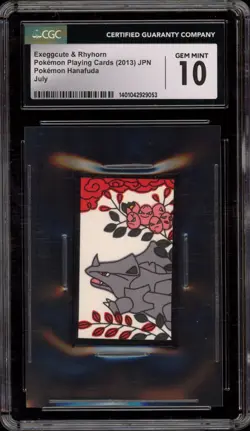 Pokemon Exeggcute & Rhyhorn Hanafuda July Japanese CGC 10 Gem Mint - Image 1