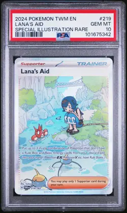 2024 POKEMON TWM EN-TWILIGHT MASQUERADE #219 LANA'S AID PSA 10 - Image 1