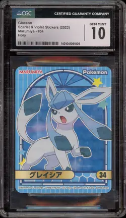 Pokemon Glaceon Marumiya Stickers Holo #34 SCRATCHED CGC 10 Gem Mint - Image 1