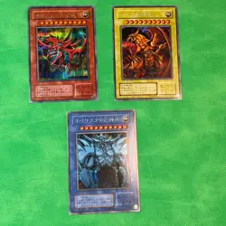 3x Set Obelisk Slifer Ra Egyptian God Cards Japanese G4-01 Secret Rare Yugioh - Image 1