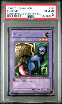 2002 YU-GI-OH! LOB-LEGEND OF BLUE EYES WHITE DRAGON 1ST ED #022 FUSIONIST PSA 10 - Image 1