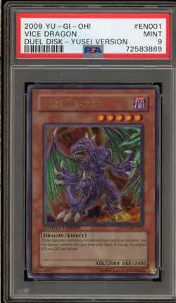 Yu-Gi-Oh! Vice Dragon Duel Disk Yusei Version DDY1-EN001 PSA 9 Mint - Image 1