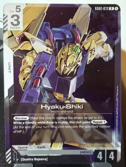 GUNDAM TCG - HYAKU SHIKI Rare Card GD02-072 HOLO FOIL ENG DUAL IMPACT - Image 1