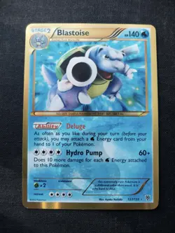 Pokemon TCG Blastoise 137/135 Plasma Storm Gold Secret Rare Card Light Play - Image 1