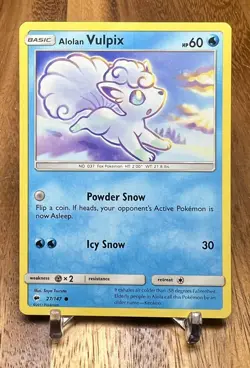 Alolan Vulpix 27/147 Burning Shadows Common Non Holo Pokemon Card NM - Image 1