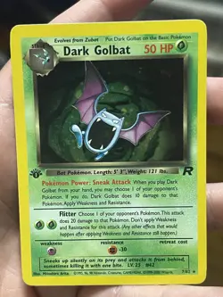 DARK GOLBAT Pokemon Card - WOTC - 1st Edition - Team Rocket - 7/82 - Holo NM-M - Image 1