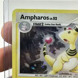 Pokemon Ampharos LV.52 Holographic Rare 1/132 Secret Wonders 2007 DP TCG Card - Image 2