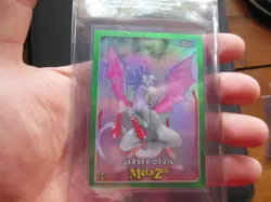 MetaZoo Topps Chrome Jersey Devil 02/99 Green Refractor Card - Image 1