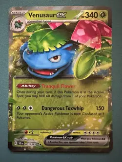 Pokemon TCG Venusaur EX Stellar Crown Double Rare Holo Card 001/142 - Image 1