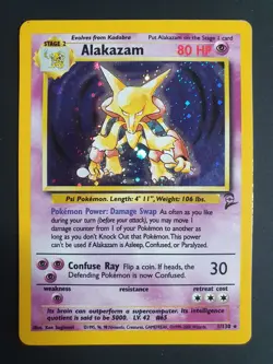 Alakazam 1/130 Holo Swirl - Base Set 2 - Pokemon Card - Lightly Played - Image 1