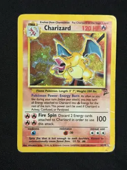 Charizard 4/130 Base Set 2 Holo Rare Damaged Pokemon Card - Image 1