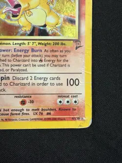 Charizard 4/130 Base Set 2 Holo Rare Damaged Pokemon Card - Image 4