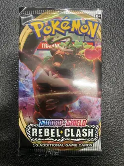Pokemon SWSH Rebel Clash Booster Pack - 10 Cards / Pack - Art In Photo- SEALED - Image 1