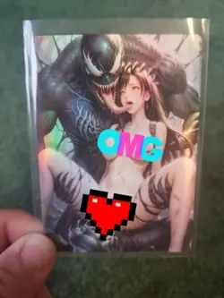 VENOM/TIFA LOCKHART ULTIMATE RAINBOW FOIL CUSTOM ANIME CARD - Image 1