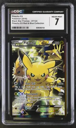 CGC 7 Pikachu EX 2016 Black Star Promos XY124 Pokemon Card - Image 1