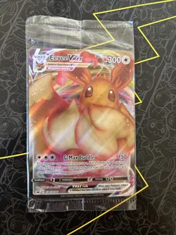 Pokemon Eevee VMAX SWSH087 Black Star Promo Full Art Holo Foil Card Sealed D* - Image 1