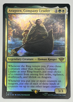 MTG Aragorn, Company Leader Prerelease Foil Promo LTR #191 Lord of the Rings - Image 1