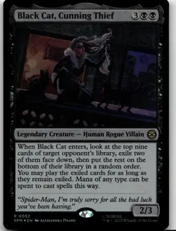 MTG: Black Cat, Cunning Thief - Marvel's Spider-Man #52 R Foil NM - Image 1