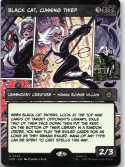 MTG: Black Cat, Cunning Thief (Borderless) - Marvel's Spider-Man #222 R Normal N - Image 1