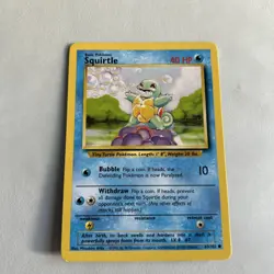 Pokemon TCG: Squirtle 63/102 TCG Unlimited Base Set Common VTG WOTC LP - Image 1