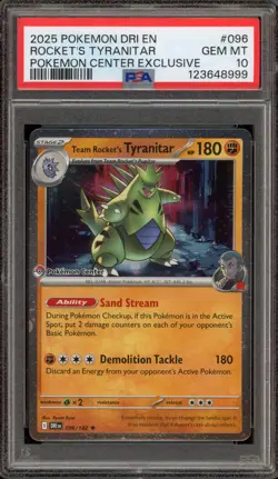 Pokemon Team Rocket's Tyranitar PM Center Exclusive Holo Rare Promo #096 PSA 10 - Image 1