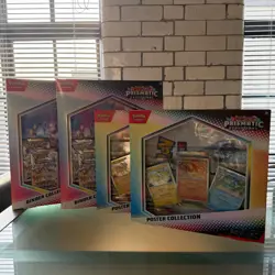 Pokemon TCG Prismatic Evolutions Poster/Binder Collection Bundle x4 New & Sealed - Image 1