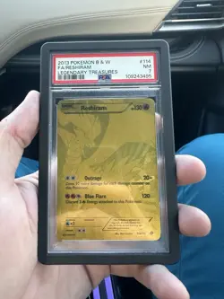 Pokemon Legendary Treasures Gold Reshiram/Zekrom 114 Full Art Secret Rare PSA 7 - Image 1