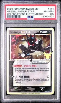2021 POKEMON SWSH BLACK STAR PROMO #144 GRENINJA-GOLD STAR PSA 8.5 - Image 1