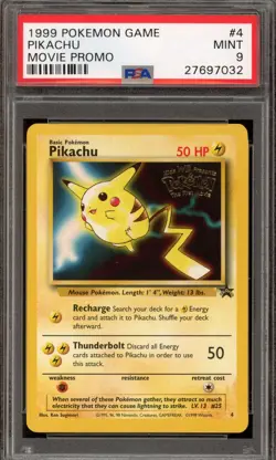 Pokemon Pikachu WB Movie Black Star Promo #4 PSA 9 Mint - Image 1