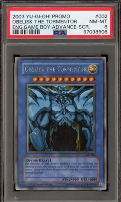 Yu-Gi-Oh! Obelisk The Tormentor Game Boy ADV Secret Rare Promo GBI-002 PSA 8 - Image 1
