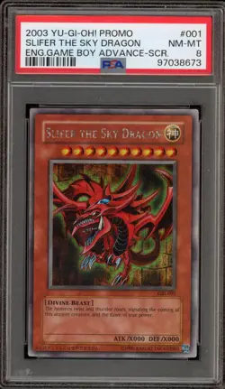 Yu-Gi-Oh! Slifer The Sky Dragon Game Boy ADV Secret Rare Promo GBI-001 PSA 8 - Image 1