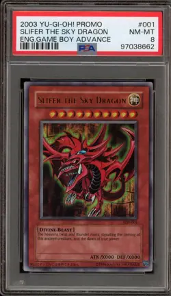 Yu-Gi-Oh! Slifer The Sky Dragon Game Boy ADV Ultra Rare Promo GBI-001 PSA 8 - Image 1