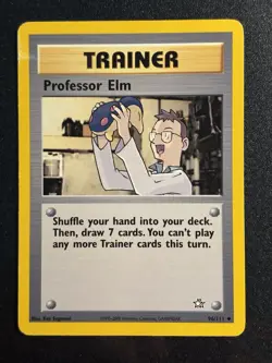 Professor Elm 96/111 - Neo Genesis Uncommon WOTC Pokemon TCG 2000- MP/HP Card - Image 1