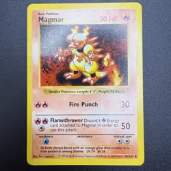 Magmar 36/102 Uncommon Pokemon Card 1999 Base Set LP shadowless - Image 1