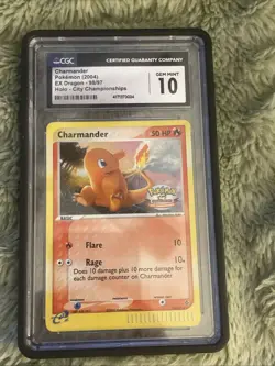 Pokemon 2004 Charmander EX Dragon 98/97 Holo Card CGC 10 Gem Mint City Champs - Image 1