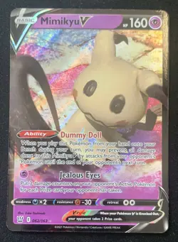 Mimikyu V 062/163 Battle Styles Ultra Rare Holo Pokemon TCG Card NM - Image 1