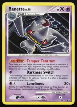 Banette 19/127 Rare Platinum Pokemon Card - Image 1