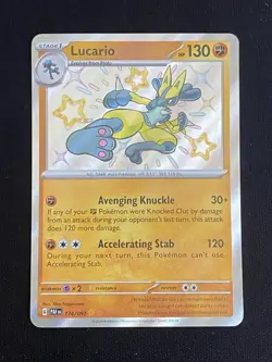 Lucario 174/091 S&V Paldean Fates English Pokemon Card - Near Mint - Image 1