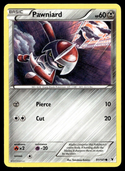 Pawniard 81/101 Pokemon Card Noble Victories Common 60 HP Near Mint B109 - Image 1