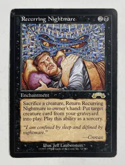 Recurring Nightmare Exodus HP Heavy Play MTG Magic The Gathering - Image 1