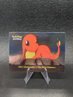 NM SILVER FOIL CHARMANDER EP11 THE STRAY POKEMON TOPPS SERIES 2 BLUE 2000 - Image 1