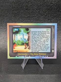 NM SILVER FOIL CHARMANDER EP11 THE STRAY POKEMON TOPPS SERIES 2 BLUE 2000 - Image 2