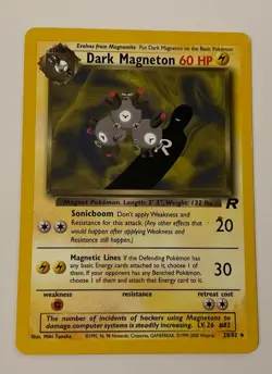 Pokemon TCG WOTC Team Rocket Dark Magneton 28/82 Non Holo Rare LP/NM - Image 1