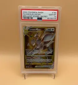 2022 Pokemon SWSH Brilliant Stars Secret Rare #184 FA/Arceus VSTAR PSA 10 GEM MT - Image 1