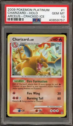 Pokemon Charizard Platinum Arceus Cracked Ice Holo Rare #1 PSA 10 Gem Mint - Image 1