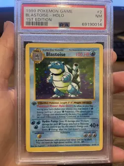 Pokemon Blastoise Base Set Shadowless 1st Edition Holo Rare #2 PSA 7 - Image 1