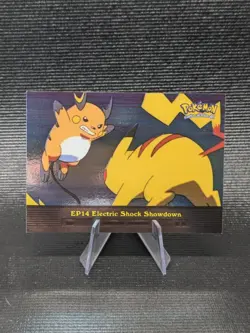 NM SILVER FOIL PIKACHU EP14 ELECTRIC SHOCK POKEMON TOPPS SERIES 2 BLUE 2000 - Image 1